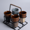 Kulhad Chai Glasses with Stand - Image 2