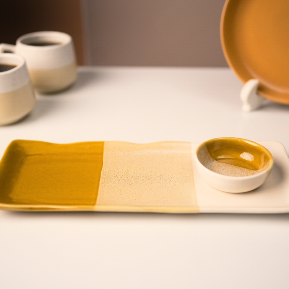 Tri Colour Chip & Dip platter